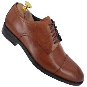 NEW Cole Haan Modern Essentials Brown Leather Dress Shoes Men 8.5 Captoe Oxfords